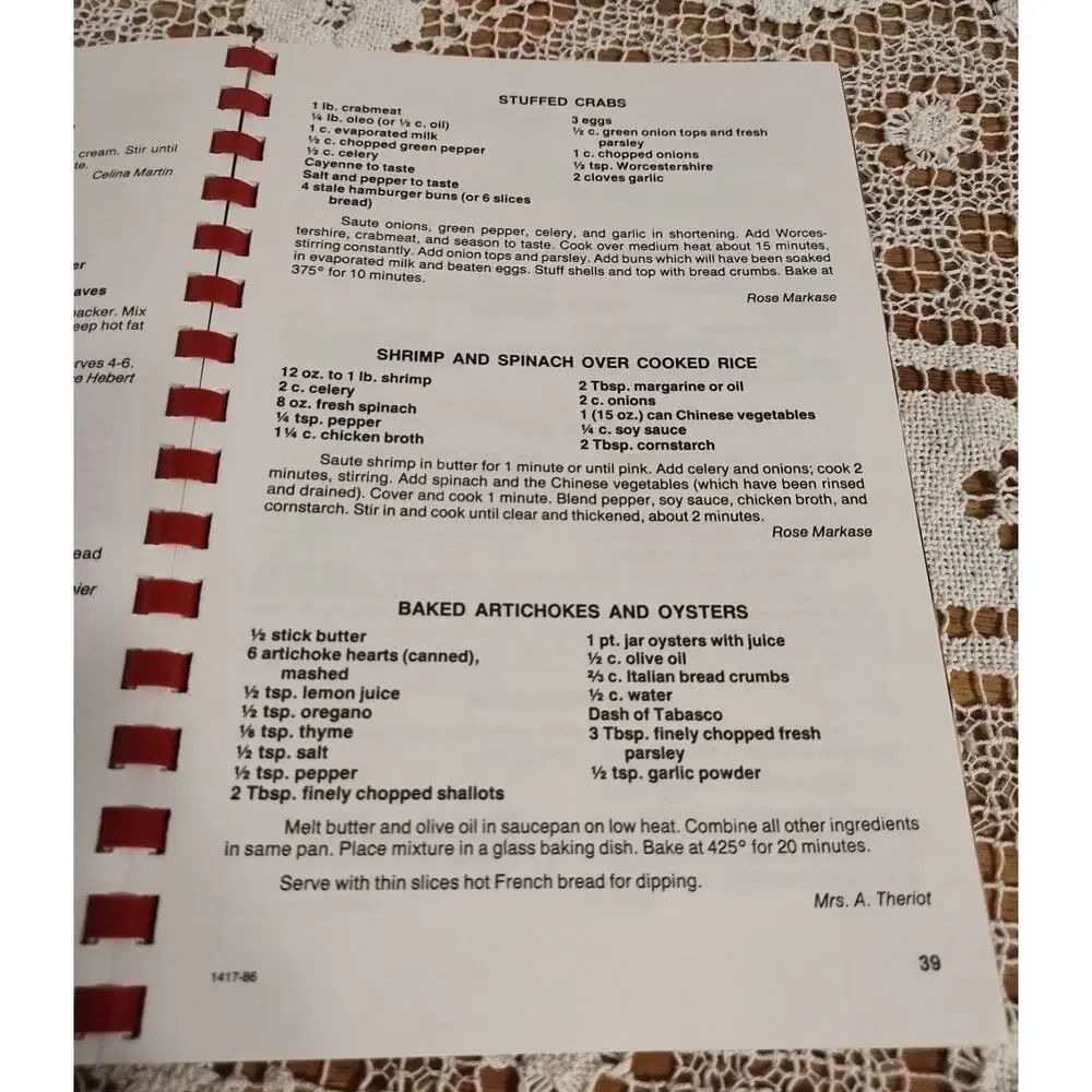 Vtg. What's Cooking in Granny's Kitchen Cookbook Jefferson Parish, LA Rec Dept